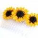 Sunflower Comb - Sunflower Flower comb -Wedding Hair Comb Romantic Bridal Hair Accessories Yellow Flowers Comb Sunflower Comb