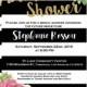 Black and white striped Bridal Shower invitations | Printable black and white striped watercolor flower bridal shower invite | Boho Chic