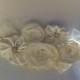 Vintage Ivory Wedding Sash- Ivory Bridal Sash-  Bridal Flower Sash- Ivory Organza Bridal Sash