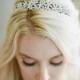 Wide Crystal Floral Bridal Headband, LINA Floral Diamante Wedding Tiara, Swarovski Crystal Luxury Couture Bridal Hair Accessory
