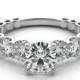 Forever One Moissanite & Graduated Diamond Ring, Moissanite Engagement Rings for Women, USA, UK, Canada, Australia, California, New York