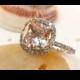 Unique Vintage Style Morganite Engagement Ring in Gold Diamond Wedding Band fine jewelry Halo diamond ring Gemstone Unusual engagement ring