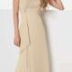 Strapless Champagne Sleeveless Ruched Chiffon Floor Length