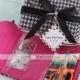 Beter Gifts®Recipient Gifts - 1Box/Set, Black & White Houndstooth Sewing Kit With Ribbons Wedding Favors