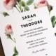 Printable Wedding Invitations - Vintage Pink Roses - Instant Download - Wedding Invitations - PDF Wedding Invite - Vintage Invite