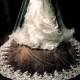 Wedding veil lace, 2 tier wedding veil, lace fingertip veil