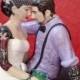 Tattooed Wedding Cake Topper . Bride and Groom Tattoos . Custom Painted and Personalized to Resemble You