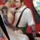 Tattooed Wedding Cake Topper . Full Bride and Groom Tattoos . Custom Painted and Personalized to Resemble You