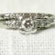 Vintage Platinum and Diamond Engagement Ring and Wedding Band Set