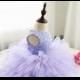 Elegant Purple Pageant Dress, Baby Birthday Dress, Toddler Flower Girl Dress, Lavender Baby Tutu, Infant Flower Girl Dress, PD065-1
