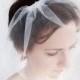 small tulle birdcage veil, mini bridal veil, simple tulle wedge veil - PETAL VEIL - short bridal veil, hair accessories