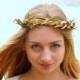 Gold olive leaf Crown, Gold Headband, Woodland Headpiece,  Greek Goddess, Bridal flower headband,  Wedding Hair Wreath