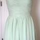 Mint Green V-neck Bridesmaid Dress Knee-length/Floor Length Chiffon Bridesmaid Dress-Custom Dress
