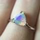 Trillioin Faceted Ethiopian Opal Ring - sterling silver opal ring - faceted welo opal ring - opal engagement ring - triangle stone ring