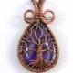 Amethyst Wrapped Tree-Of-Life Pendant Copper Pendant Wired Copper Jewelry Amethyst Pendant Amethyst Necklace February Birthstone Rustic Boho