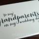 Wedding Card to Your Grandparents - Grandparents of the Bride or Groom Cards, Grandmother, Grandfather Wedding Day Gift Keepsake Card CS02