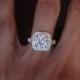 2CT (8.5mm) Forever ONE Moissanite Engagement Ring 14k White Gold, Diamond Engagement Ring, Diamond Halo & Forever ONE Moissanite