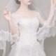 Bridal Soft illusion Tulle one Layer Eyelash Lace Veil, 1 Tier Wedding fingerip length Drop veil, Bride Ivory Mantilla hair accessories