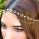 Pearl Head Chain // Bohemian Head Accessory // Flower Headband // Boho // Wedding Hair Accessory // Statement Head Piece