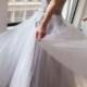 Light Ash Gray Floral Wedding Dress