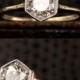 1920s Hexagonal Art Deco Engagement Ring With...