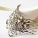Swarovski Pearl Vintage Style Swarovski Crystal Art Deco Hair Comb - Forest Wedding - Romantic Theme - Oliviaze