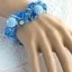 Serenity Blue bracelet Seed bead Bracelet Beaded ball bracelet Light blue bracelet Blue chunky bracelet Bead charm Serenity fashion jewelry