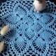 Blue crochet doily Hand crochet doilies Table decoration Square  doily Crochet tablecloth Housewarming gift