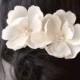 Wedding Hair Accessories, Bridal Ivory Cream Magnolia Flower Clips, Wedding Floral Fascinator, Vintage Style Hairpiece, Bridal Hair Flowers