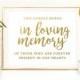 This Candle Burns in Memory Signs / In Loving Memory Wedding Sign / REAL FOIL Gold or Silver Wedding Print / Remembrance  Sign / Peony Theme