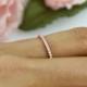 Delicate Half Eternity Wedding Band, Bridal Ring, 1.5mm Stacking Ring, Round Man Made Diamond Simulants, Sterling Silver, Rose Gold Plated