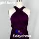 Straight Hem Knee Tea Length Silver Bridesmaid Dress Convertible Grape Purple Infinity Dress