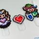 Legend of Zelda - Link, Princess Zelda, and Heart Container Gamer Cake Toppers