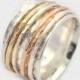 Hammered Silver Spinner Ring, Silver Spinner Ring, Silver and Gold Spinner Ring, Hammered Silver Spinner Ring, Meditation Ring