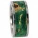 Interchangeable Wooden Wedding Band, Titanium Ring With A Green Box Elder Burl Inlay, Men's Promise Ring