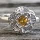 Stack Rings- Yellow Sapphire Rings- Promise Ring- Flower Rings- Gemstone Rings- Anniversary Rings- September Ring- Rings for Her