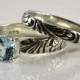 Sky Blue Topaz Ring in Sterling Silver, Sky Blue Topaz Stone Wedding Set, Engagement Wedding Promise Statement Gemestone Jewelry