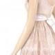 Plus Size Latte romantic bridesmaid / evening /  cotton lace dress