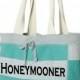 Honeymooner Beach Bag for the bride, beach tote bag, bridal shower gift idea, engagement party or honeymoon tote bag, just married tote bag