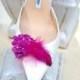 Fuchsia Hydrangeas Shoe Clips. Etsy Handmade Spring Fashion, Bride Bridal Bridesmaid Couture. Wedding Shoe Clips. Chic Floral Bloom Blossom