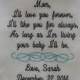 Mother Of The Bride Handkerchief - I'll Love You Forever, Your BABY I'll Be - Mother Of The Bride - Hankie - Hanky - Embroidered Hankerchief