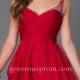 V-cut Alyce Paris 4414 Red Chiffon Prom Dresses - $150.00 : Prom Dresses 