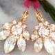 Bridal Cluster Earrings, Drop Earrings, Swarovski Earrings, Bridesmaids Earrings,Gift for Her,Rose Gold Earrings, Bridal Crystal Earrings