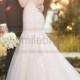 Essense Of Australia Fit And Flare Wedding Dress With Low-Cut Back Style D2147