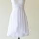 White Chiffon Wedding Dresses Cap Sleeves,Simple Light Weight Destination/Beach/Garden Wedding Dress