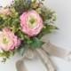 Eucalyptus and Ranunculus Wedding Bouquet, Silk Bouquet, Eucalyptus, Succulent Bouquet, Modern Bouquet, Greenery Bouquet, Floral Arrangement