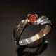 Fanta Orange Spessartite Garnet Ring Silver Garnet Ring Mandarin Garnet Orange Garnet Ring Engagement Ring January Birthstone
