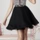 Chic Scoop Halter Neck Brocade Bodice Black Multi Homecoming Dress