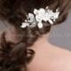 Wedding Hair Comb, Bridal Pearl Hair Comb, Wedding Flower Headpiece - Bristol