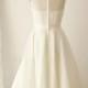 H1521 Simple vintage tea length chiffon wedding dress